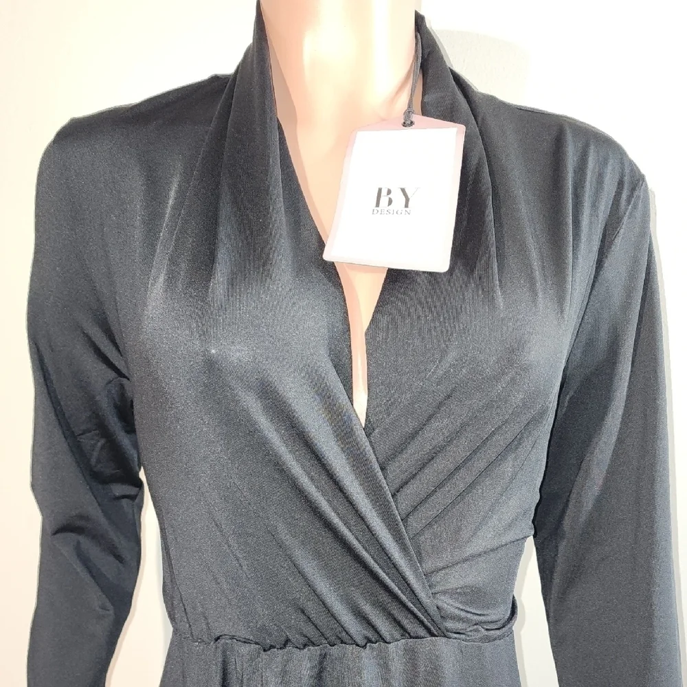 Chic Black Long Sleeve Dress - Picture 2 of 9
